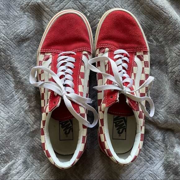 VANS PRIMARY CHECK OLD SKOOL RED/WHITE - Picture 1 of 10